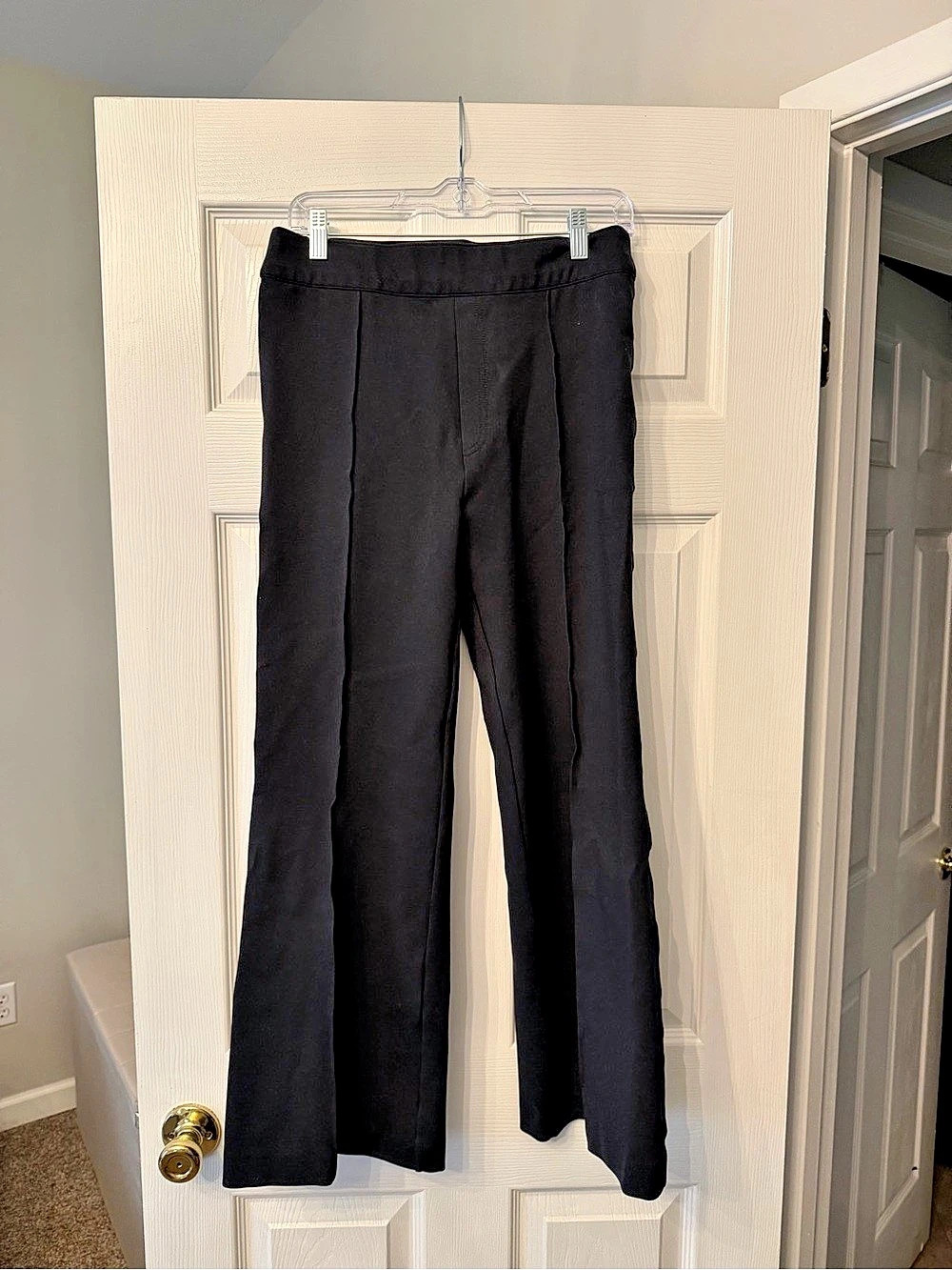 Spanx The Perfect Pant, Hi-Rise Flare Black Pants Large Petite